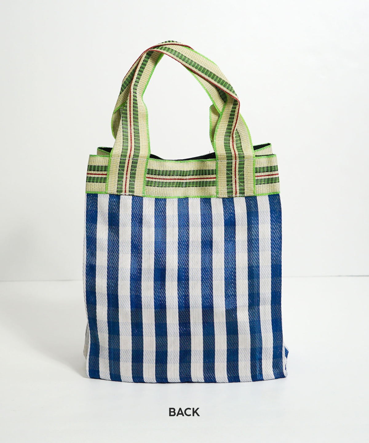 刺繍ロゴ カラーチェック ビニールトートバッグ