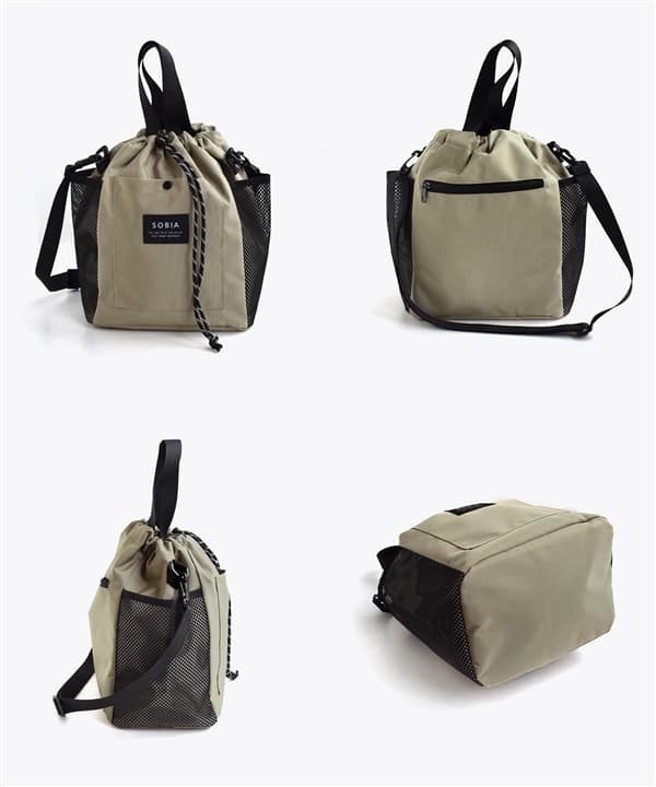 メッシュ巾着 2way ショルダーバッグ