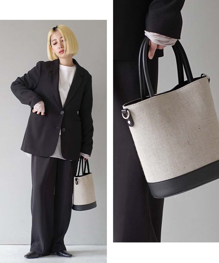 麻コンビ 2WAY バケツショルダーバッグ