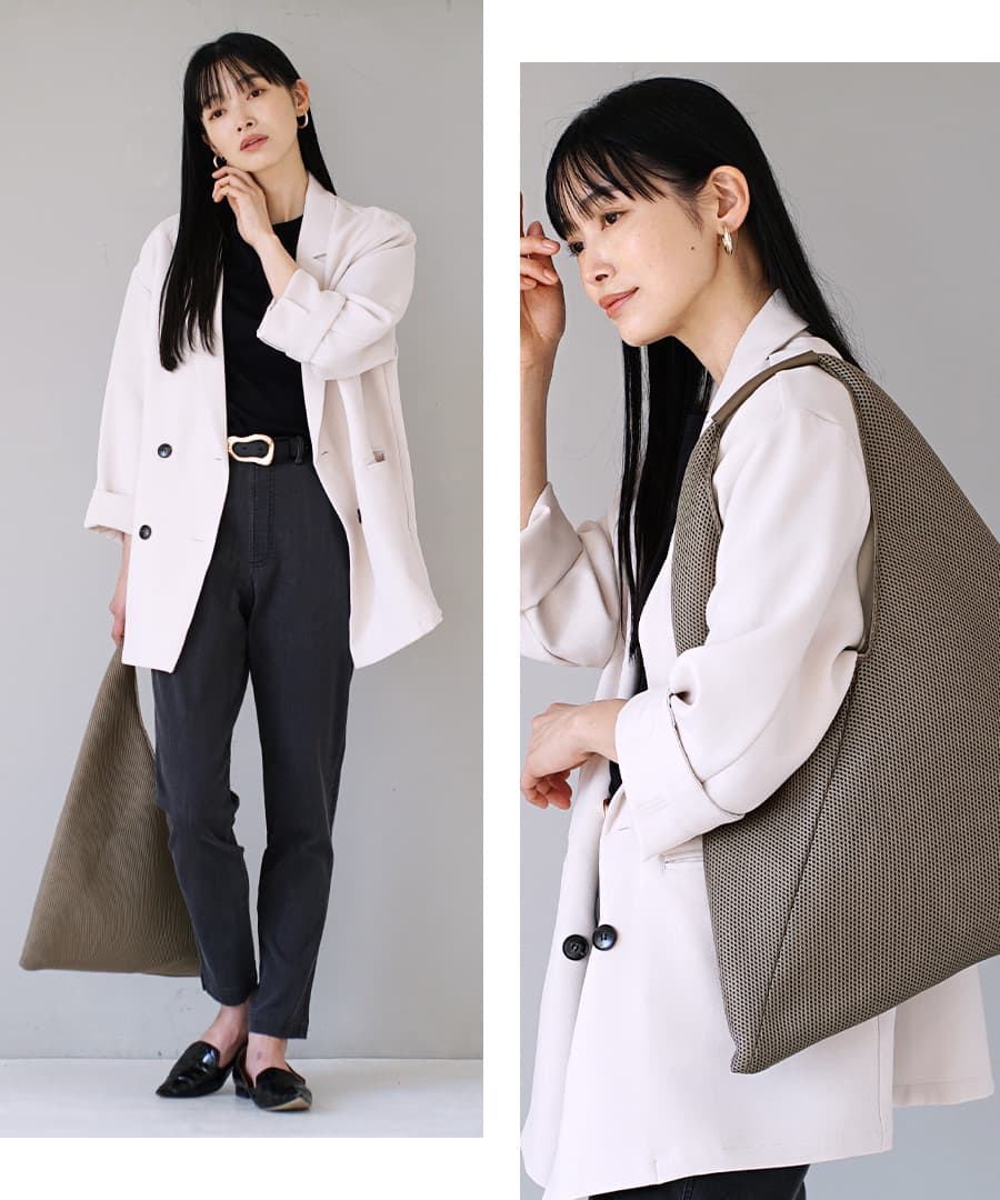 メッシュ サンカクトートバッグ