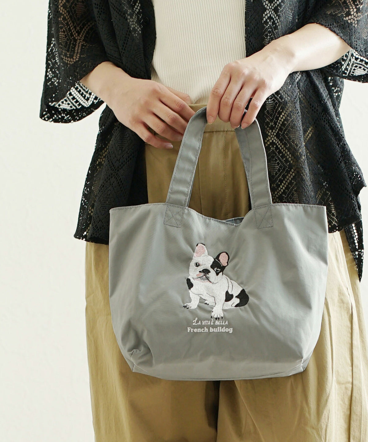 アニマル刺繍プチトートバッグ