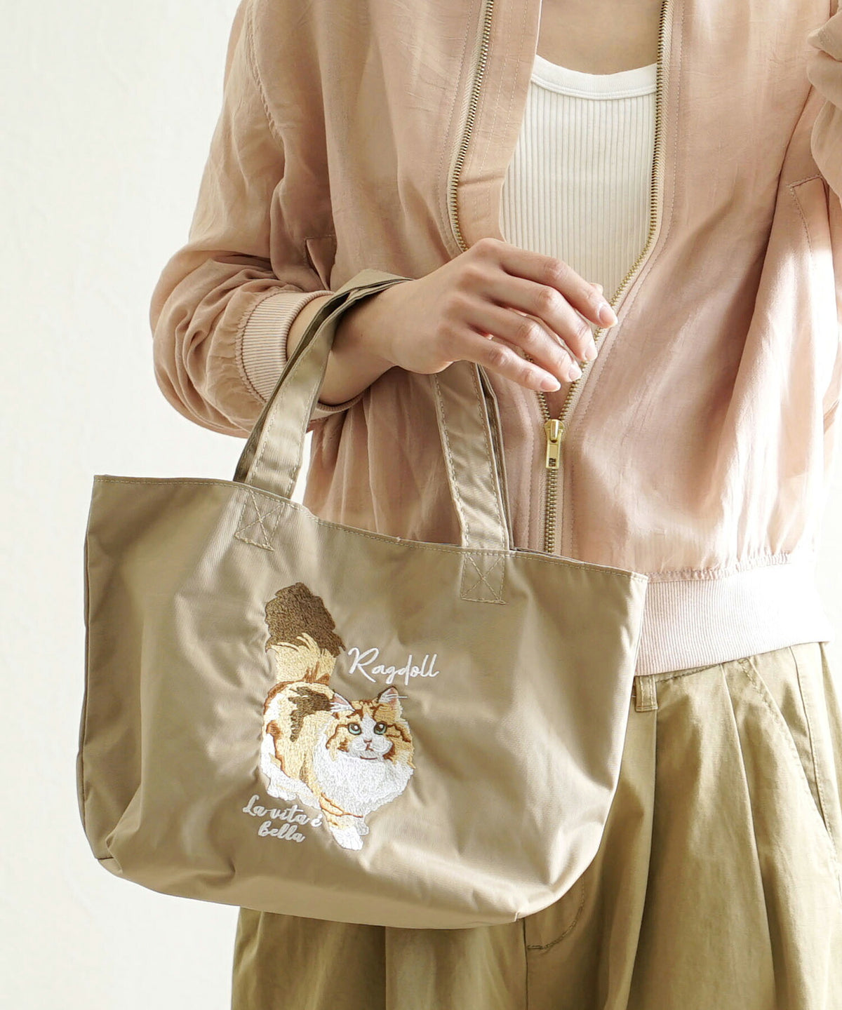 アニマル刺繍プチトートバッグ