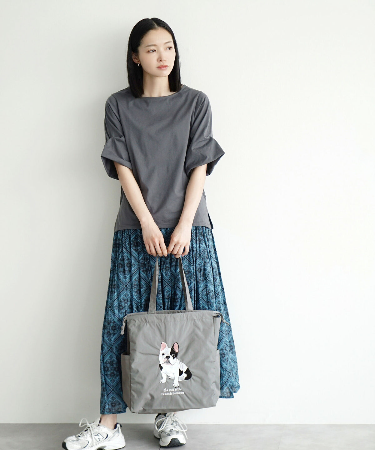 アニマル刺繍巾着トートバッグ