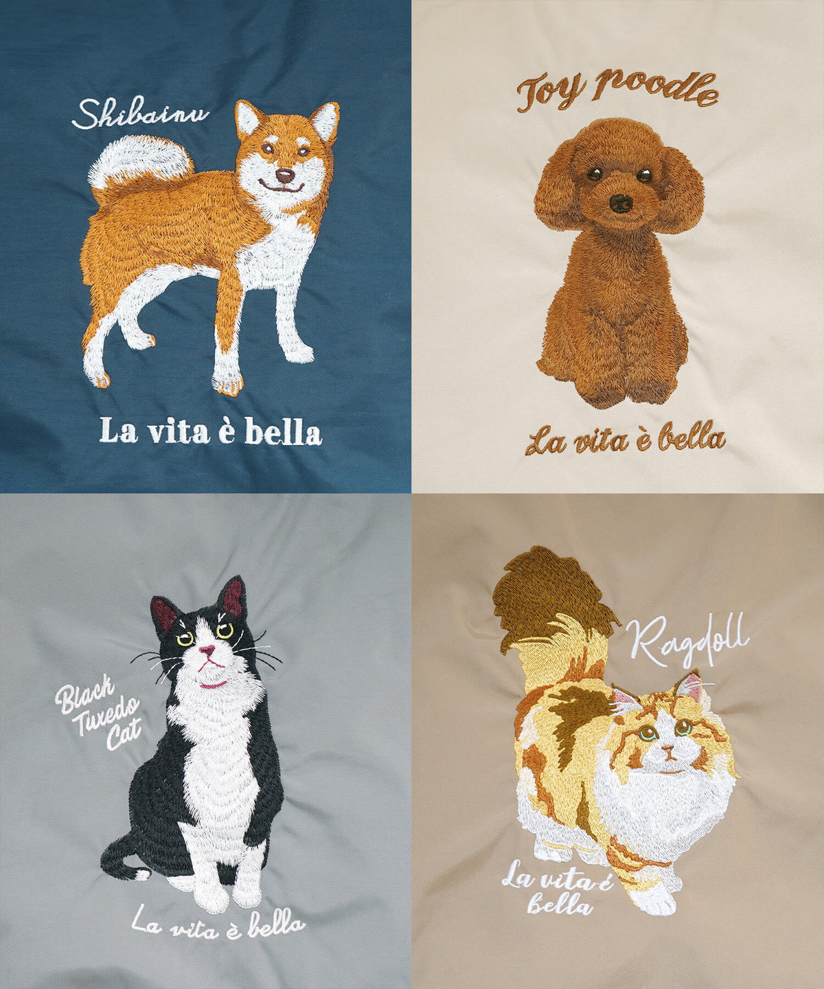 アニマル刺繍プチトートバッグ