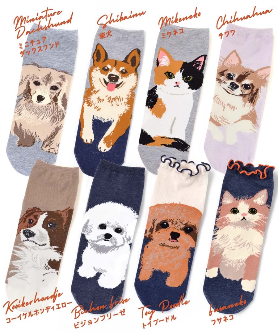 アニマル柄ショートソックス