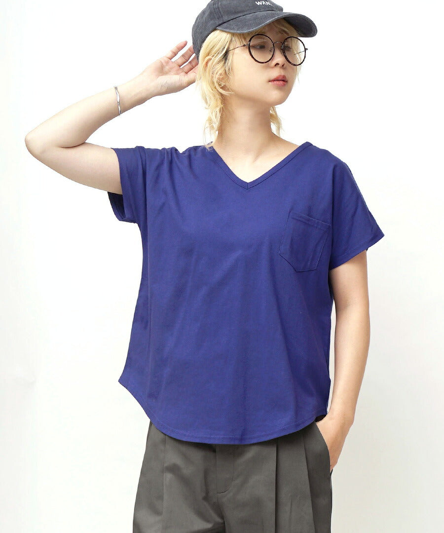 汗しみない Tシャツ［Vネック ポケットTEE］
