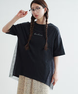 チュール切替 ロゴTシャツ