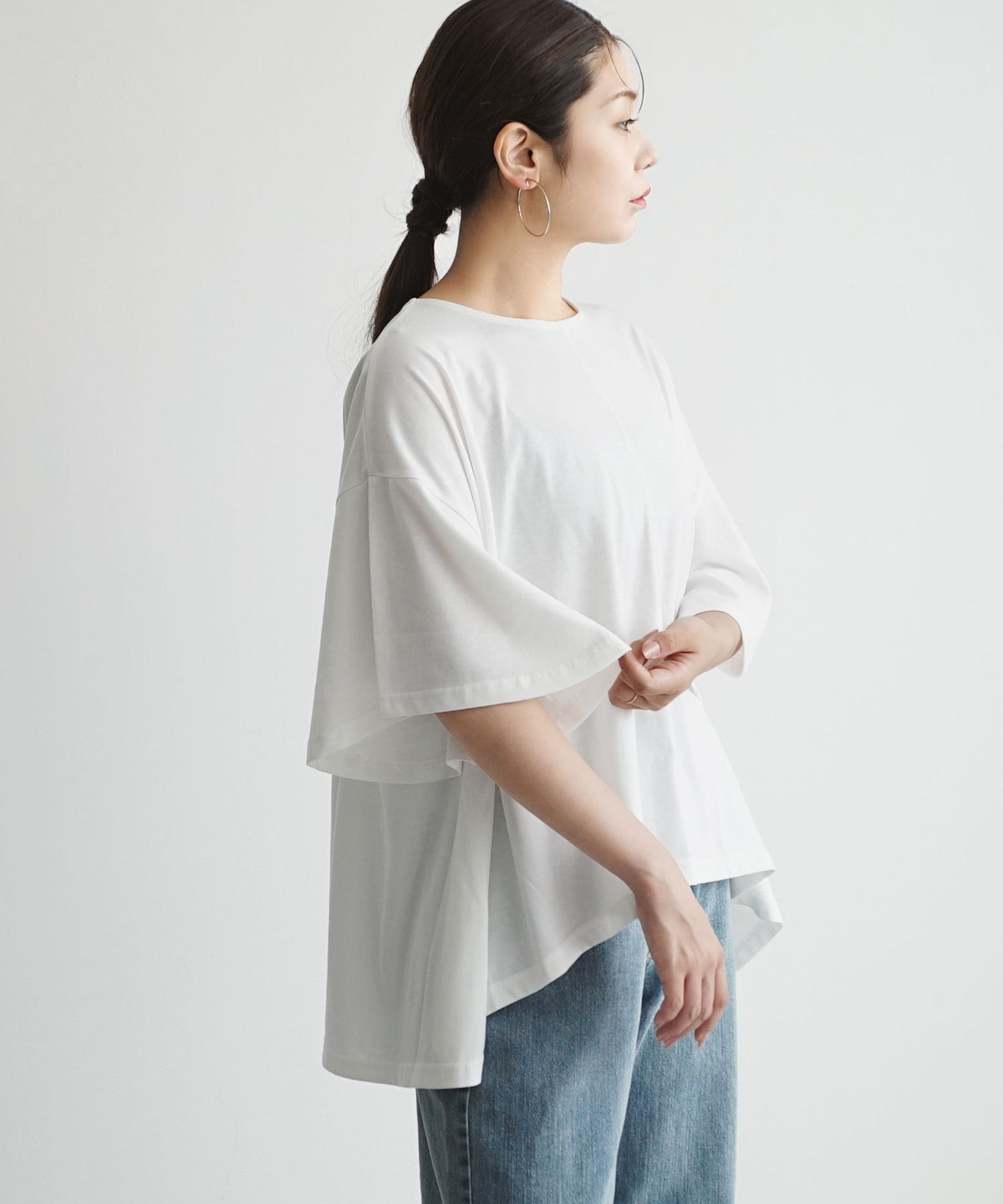 プレーティング天竺 フレアシルエットプルオーバー