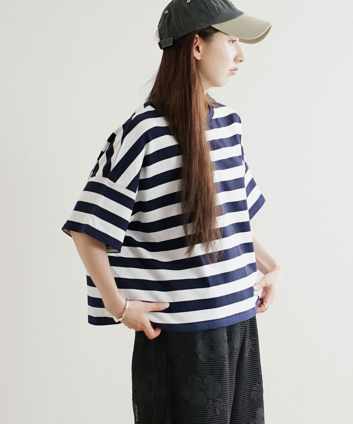 オーバーシルエット ボーダーTシャツ