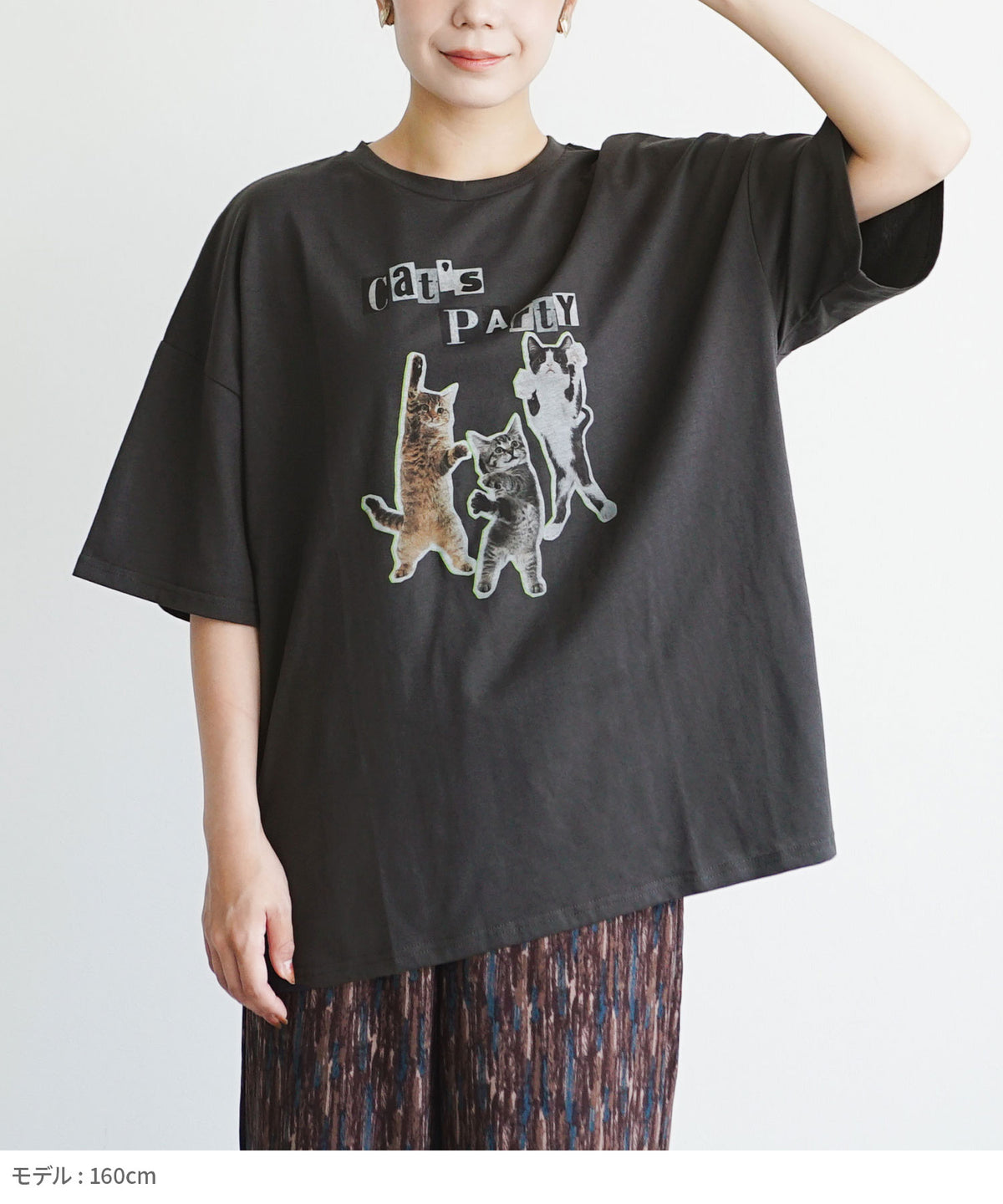 PARTY ネコプリント BIG TEE