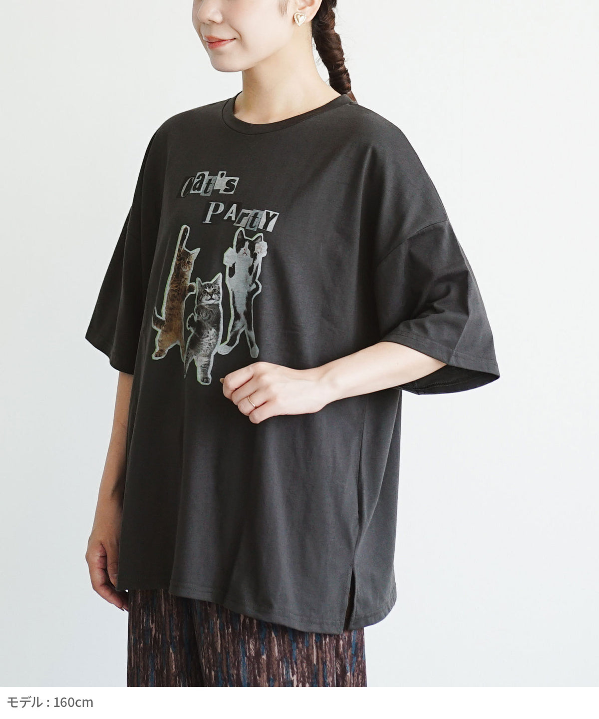 PARTY ネコプリント BIG TEE