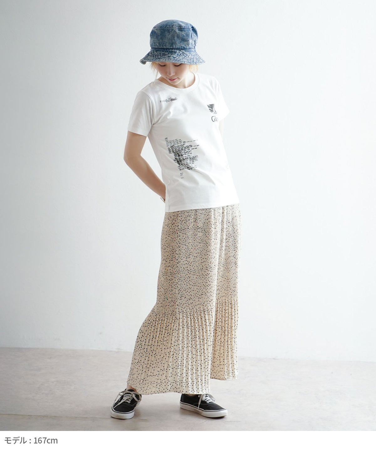 ランダムグラフィックプリント クルーネックTシャツ