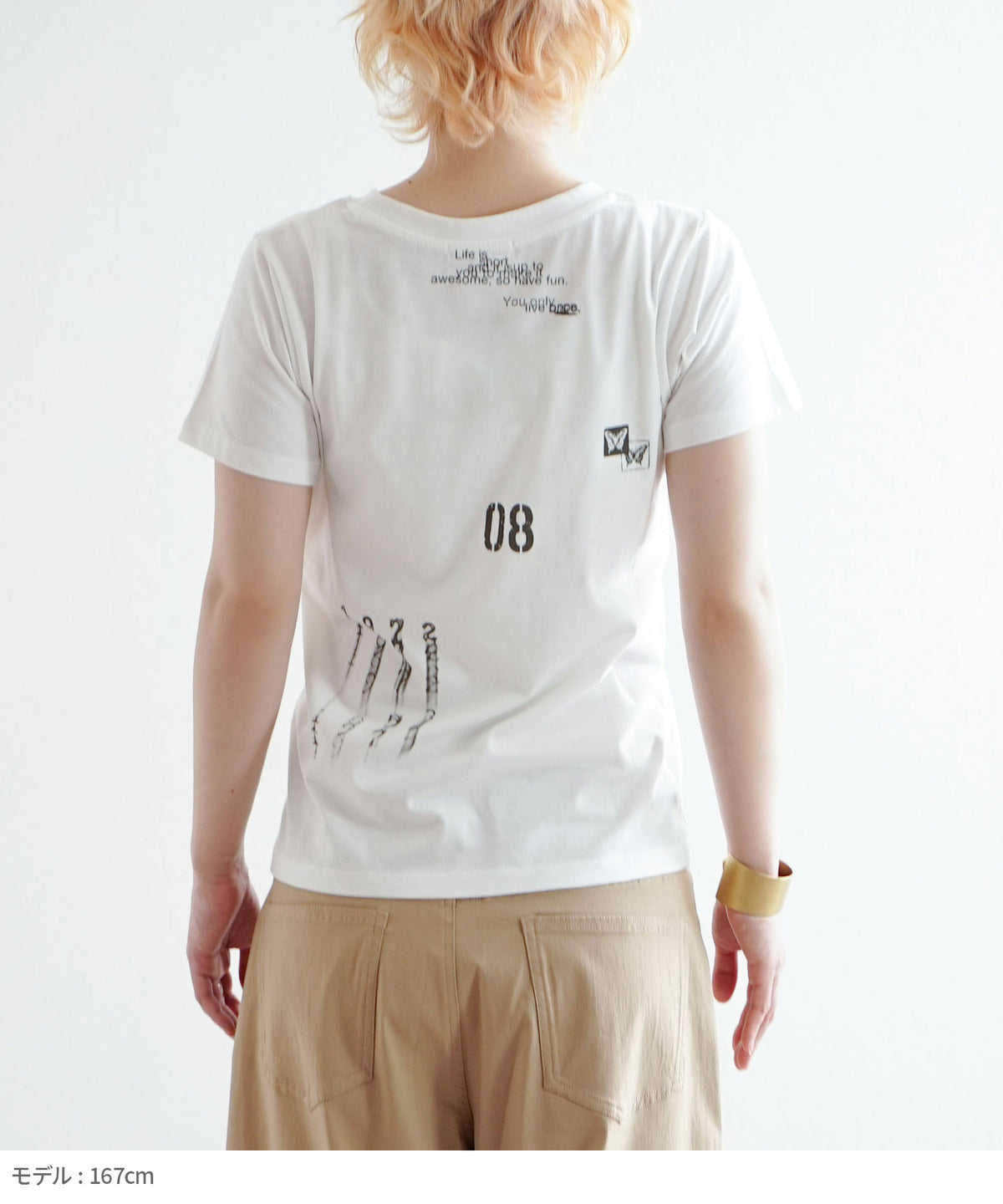 ランダムグラフィックプリント クルーネックTシャツ
