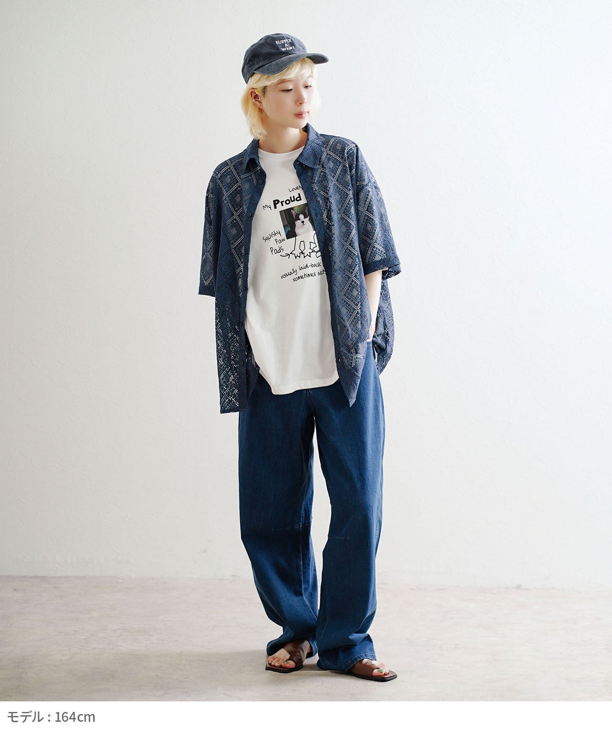 自慢のネコプリント BIGTシャツ