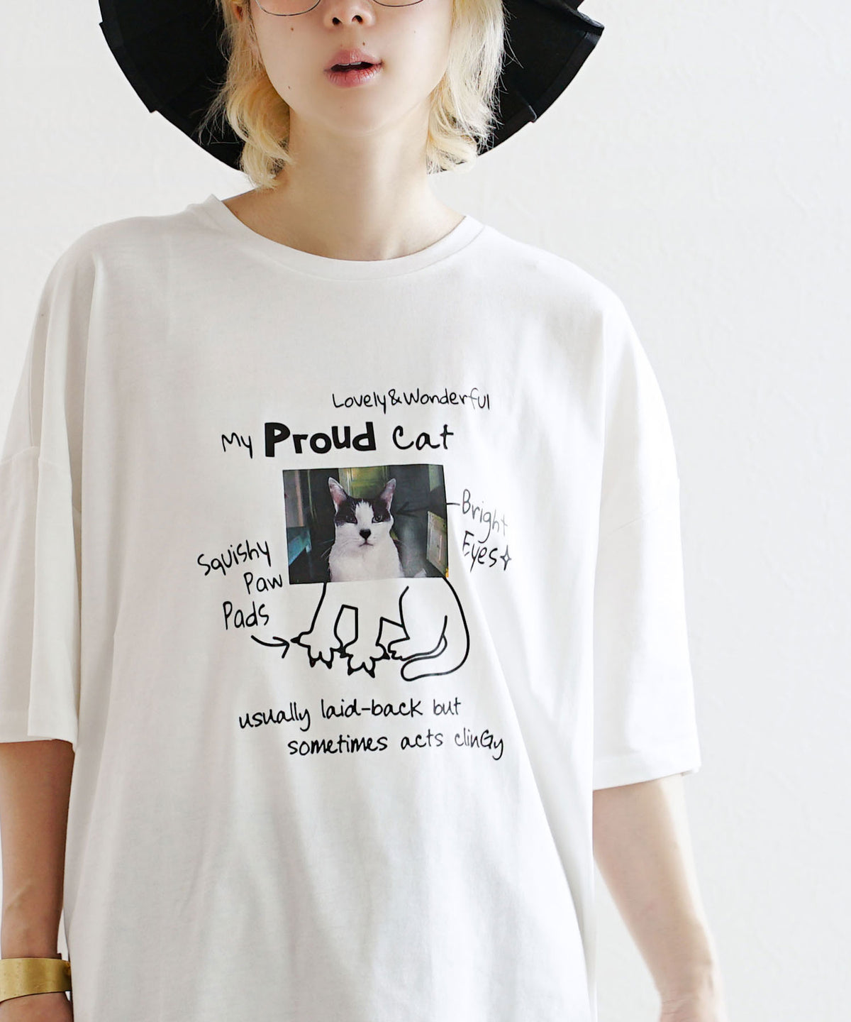 自慢のネコプリント BIGTシャツ
