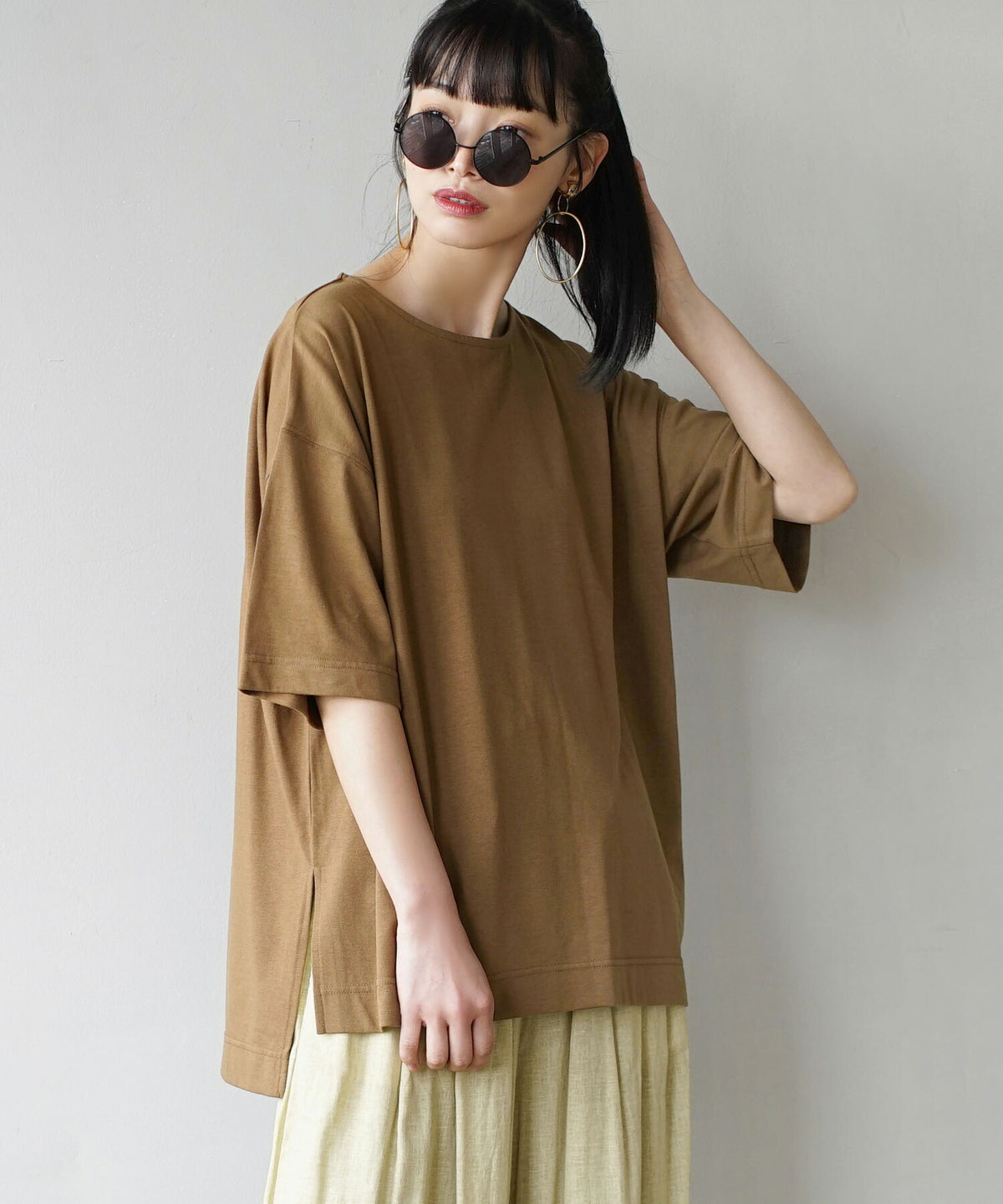 URBAN PLUS スリットTシャツ