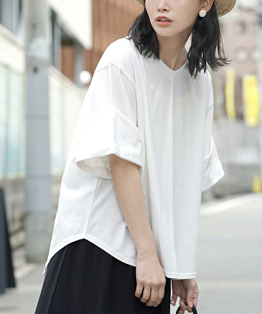 URBAN PLUS ロールアップスリーブ Tシャツ
