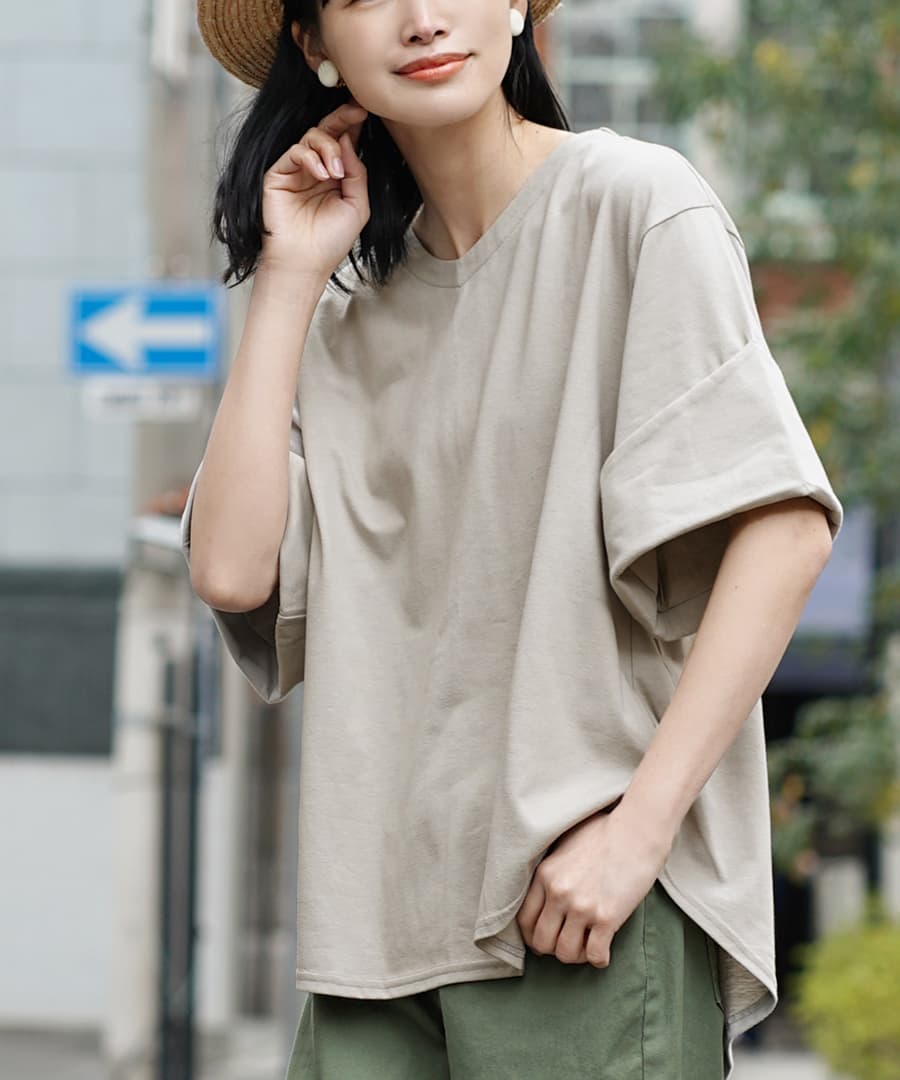 URBAN PLUS ロールアップスリーブ Tシャツ
