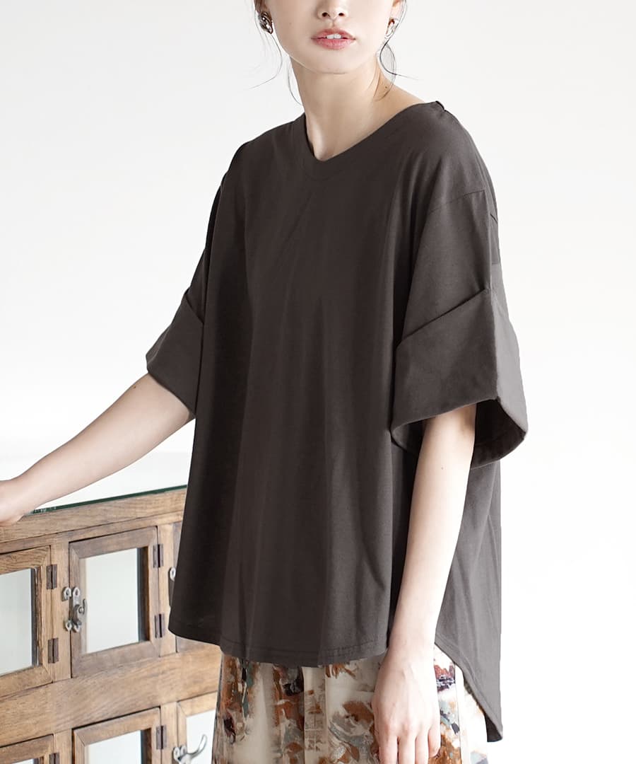 URBAN PLUS ロールアップスリーブ Tシャツ