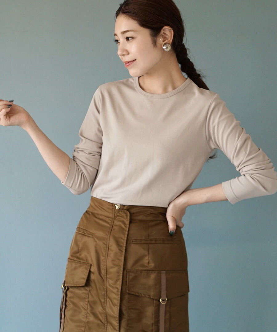 シルキースムースコットン Tシャツ［長袖］