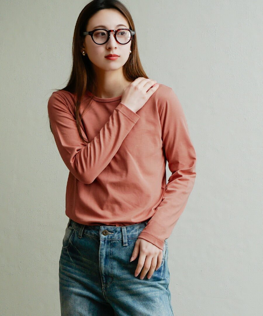 シルキースムースコットン Tシャツ［長袖］