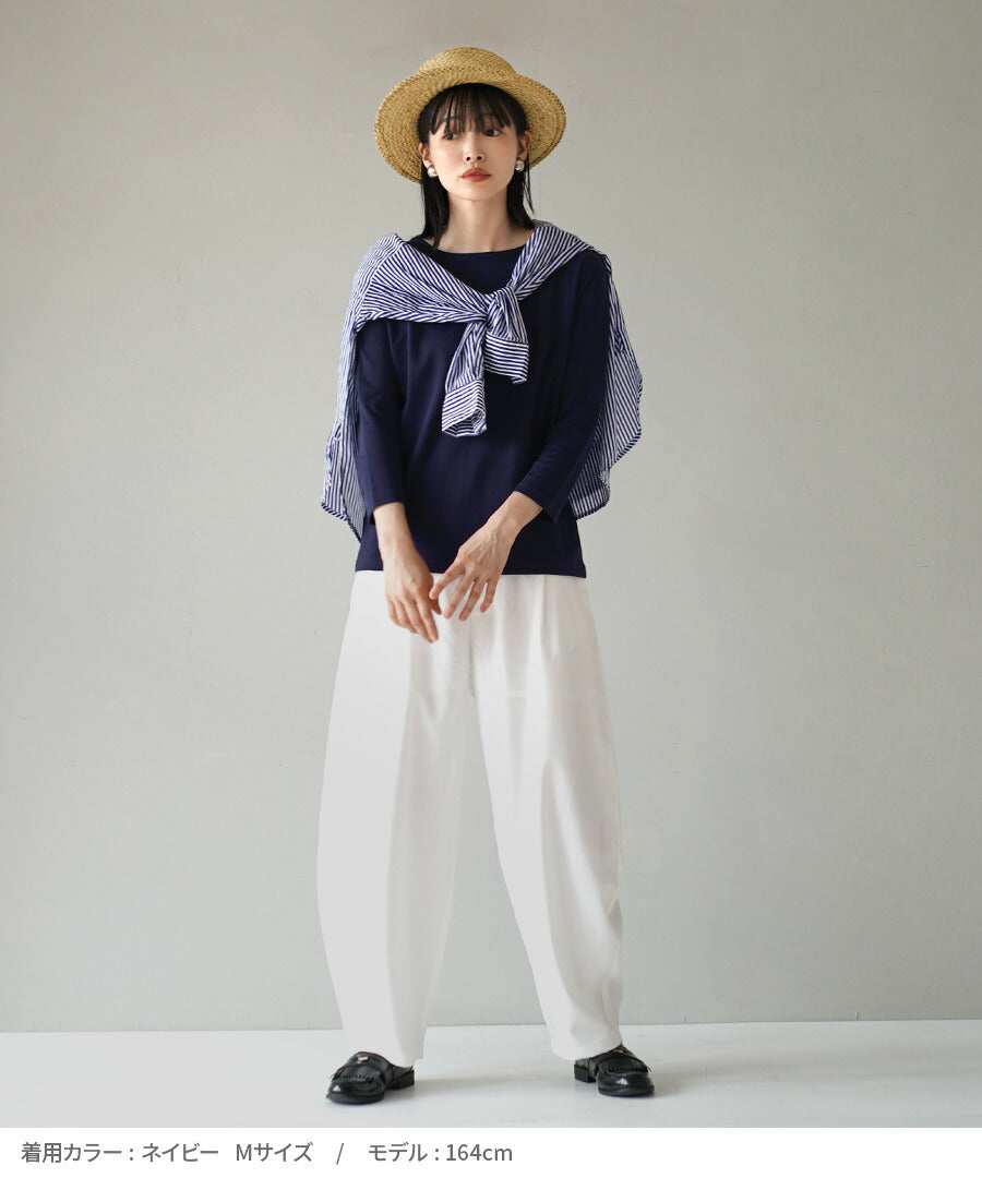 シルキースムースコットン Tシャツ［七分袖］