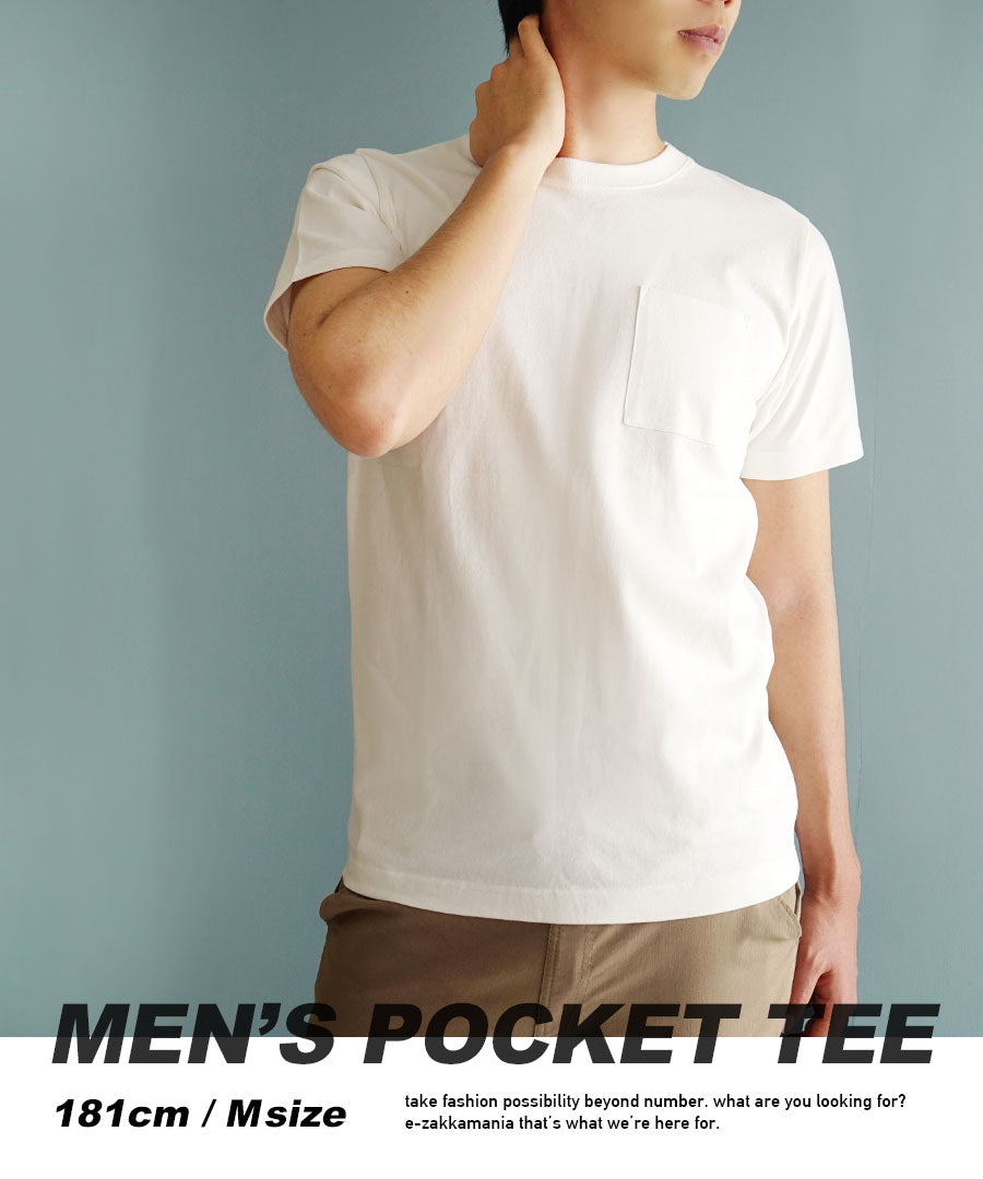 汗しみない クルーネック ポケット Tシャツ［メンズ］