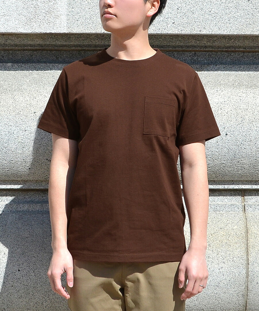 汗しみない クルーネック ポケット Tシャツ［メンズ］