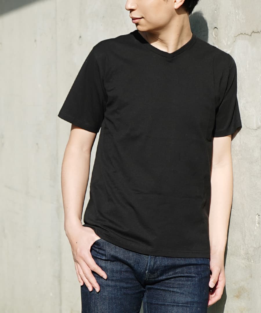 汗しみない Vネック Tシャツ［メンズ］