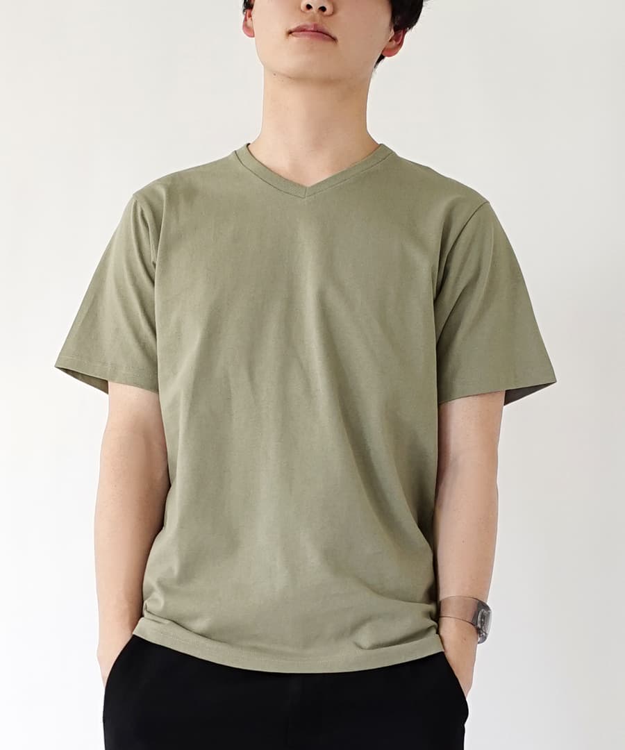 汗しみない Vネック Tシャツ［メンズ］