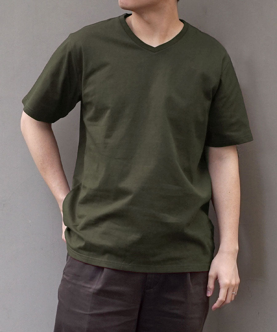 汗しみない Vネック Tシャツ［メンズ］