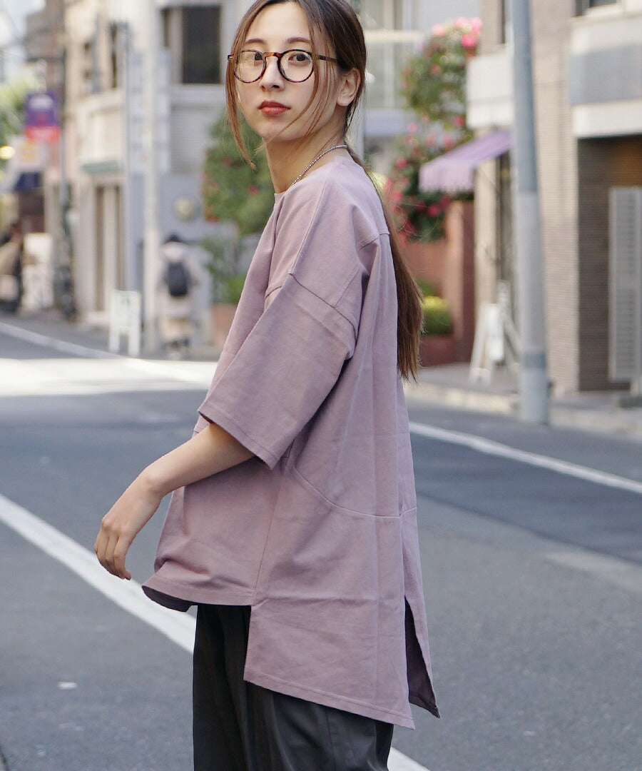 汗しみない Tシャツ［バックスリット］