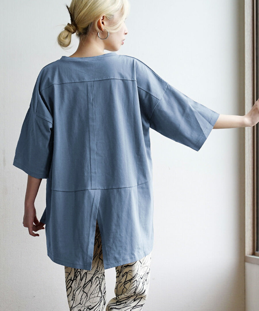 汗しみない Tシャツ［バックスリット］