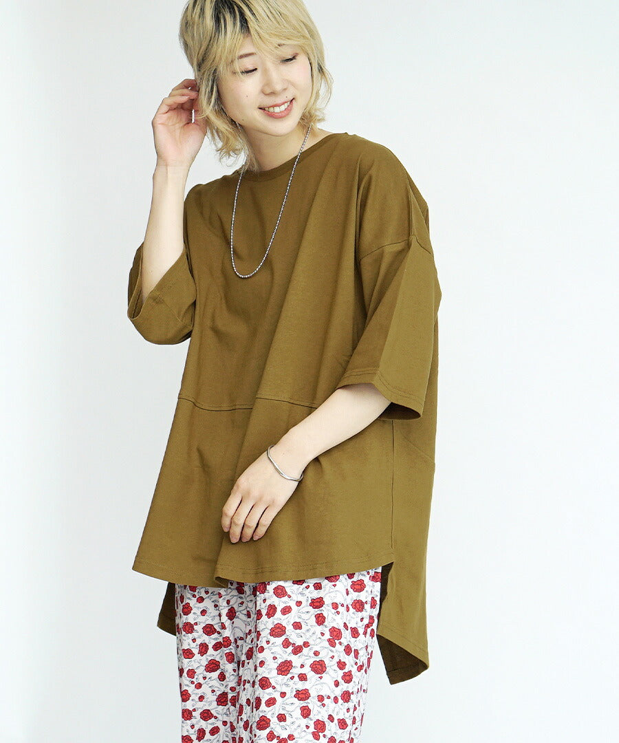 汗しみない Tシャツ［バックスリット］