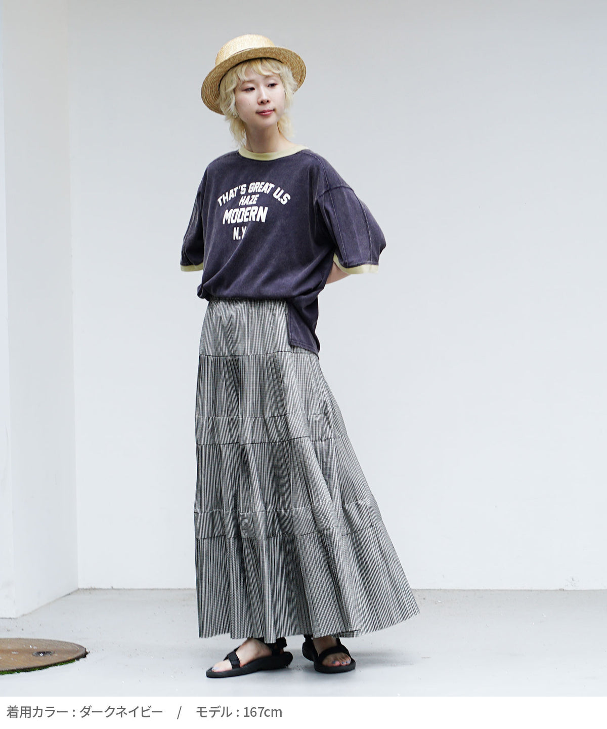 ヴィンテージライク 配色リンガーロゴTシャツ