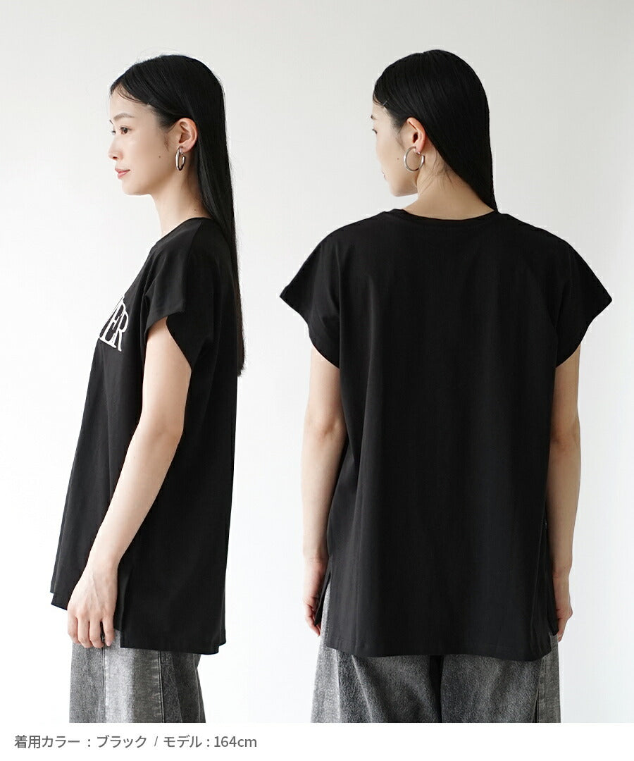 ドルマンフレンチスリーブ ロゴTシャツ
