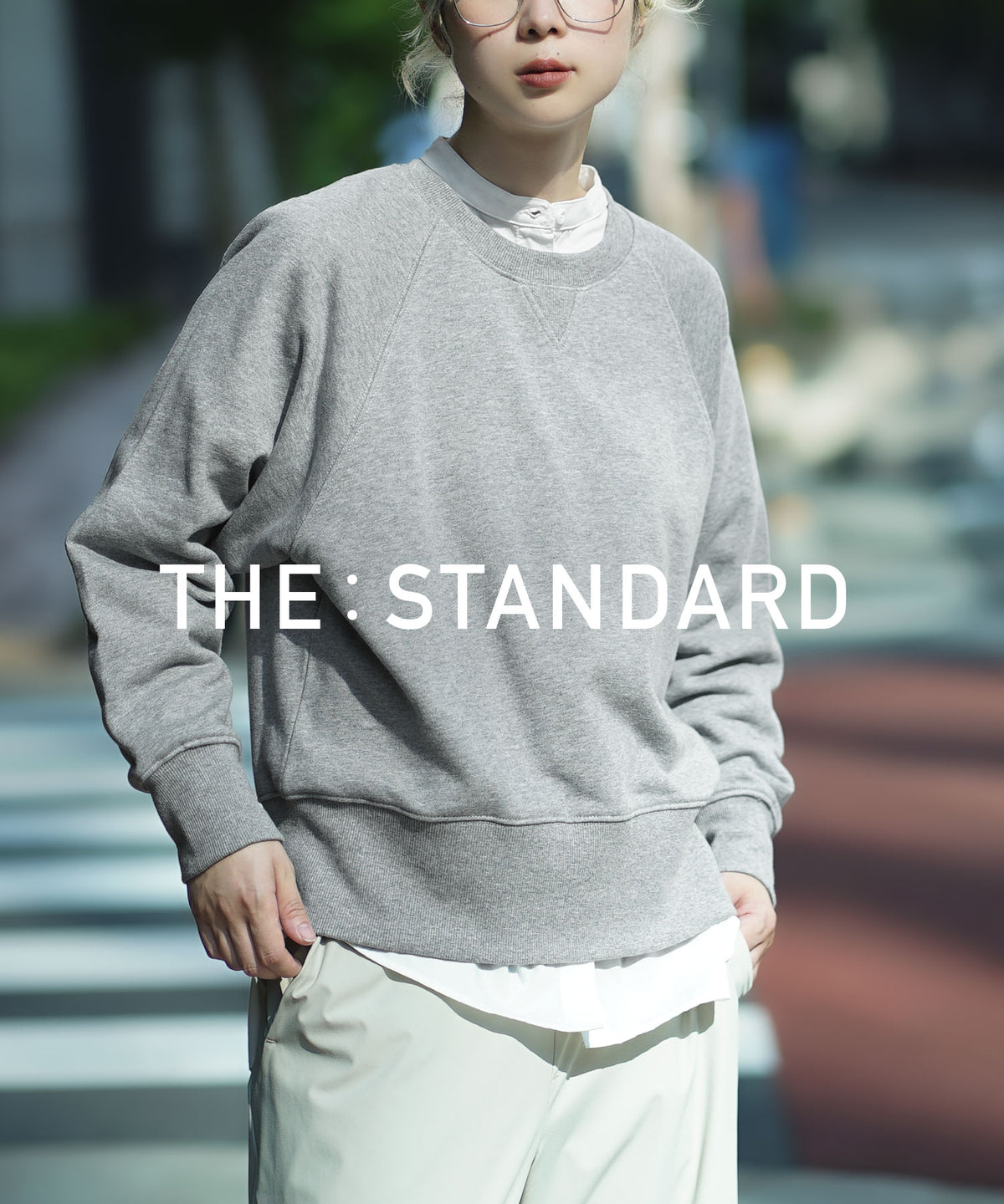 THE STANDARD コットン100％スウェット［ガゼットラグランプルオーバー］