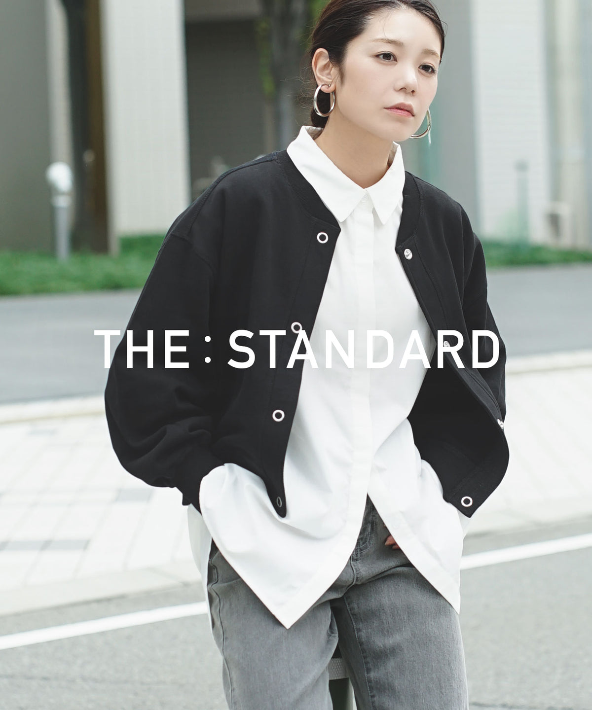 THE STANDARD コットン100％スウェット［スナップカーディガン］