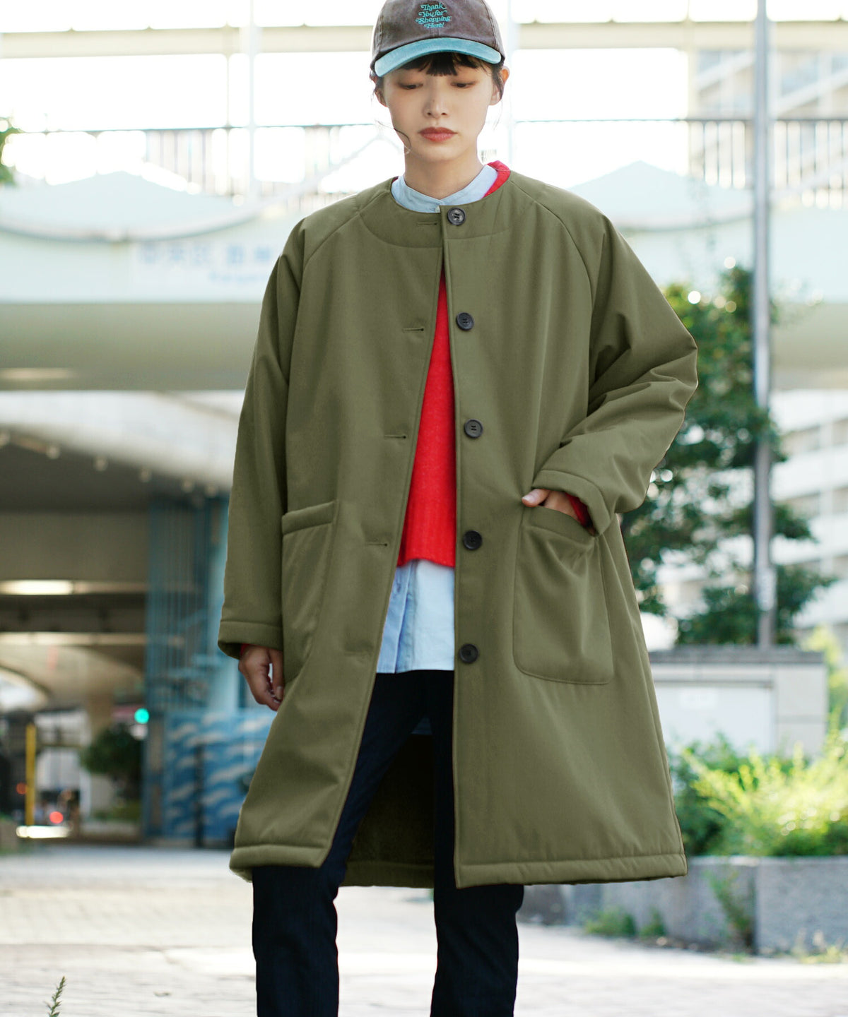 防風×裏ボア BBノーカラーコート