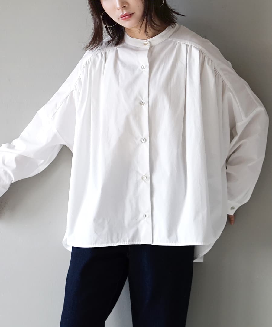 ギャザー×タック ボリュームブラウス