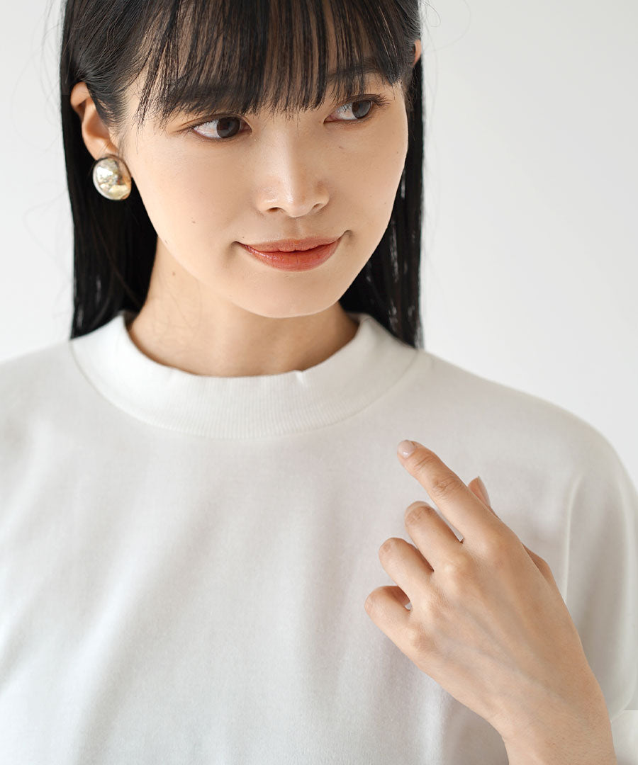 こなれリラックス 半袖ハイネックプルオーバー