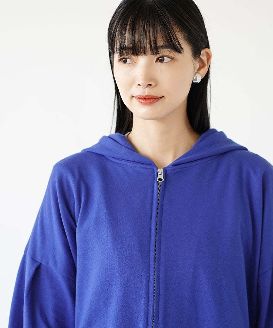 こなれリラックス タック袖ショートパーカー