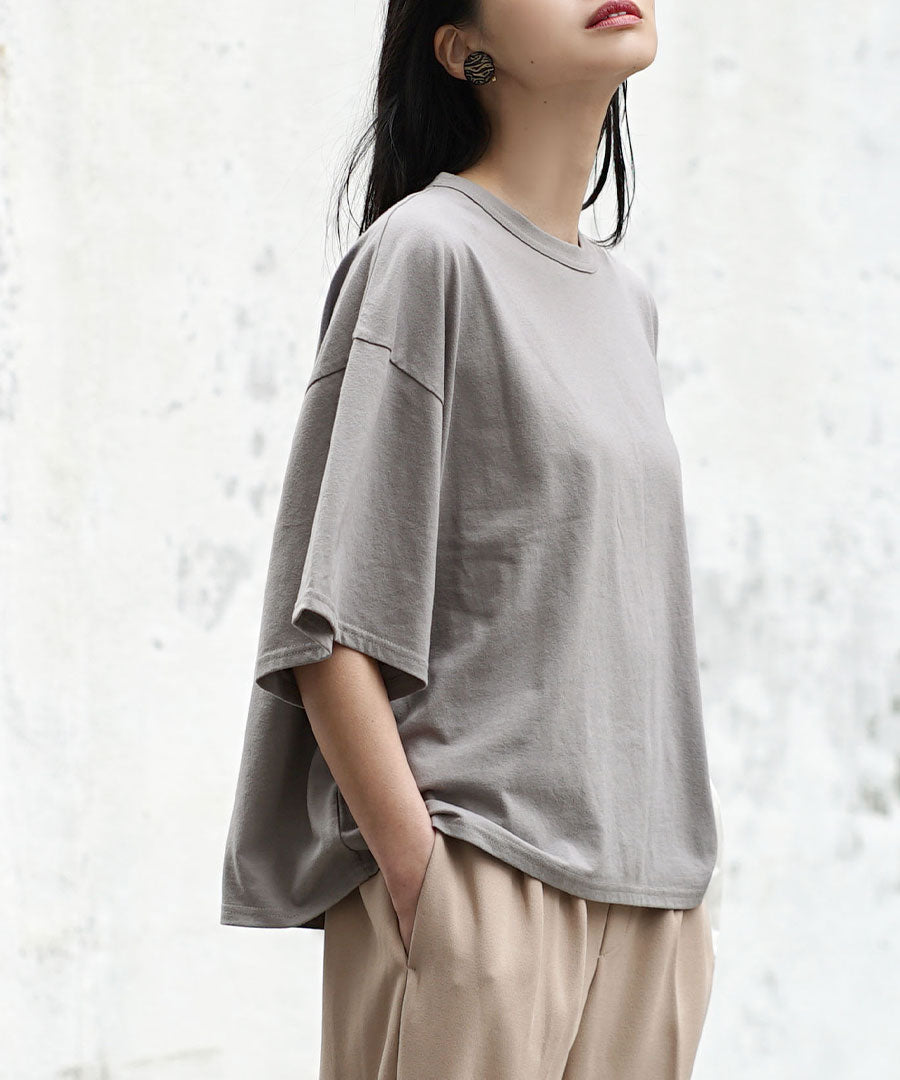 ゆったりワイド ショート丈Tシャツ