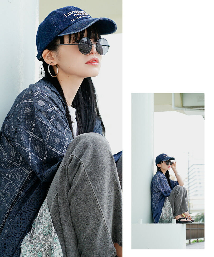 幾何学レースシャツ