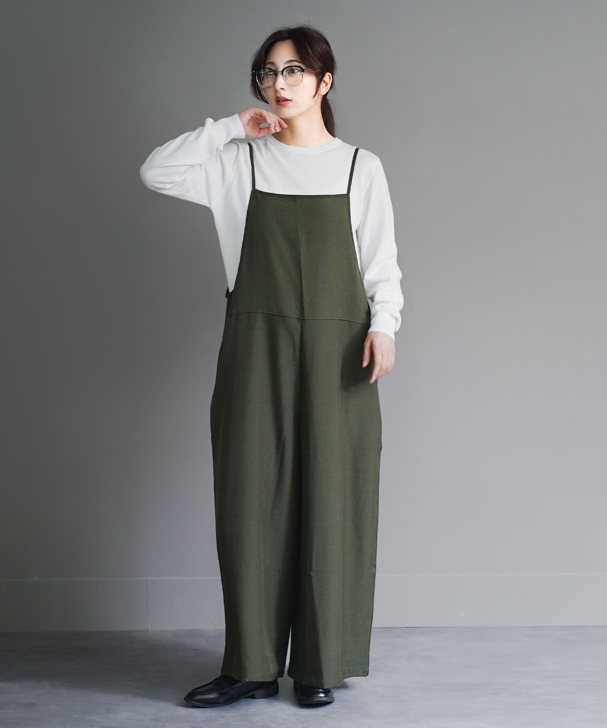 前後2WAY ワイドサロペット