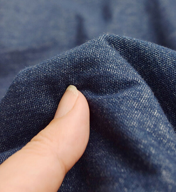 色落ちしにくい カットソーデニム ワイドパンツ