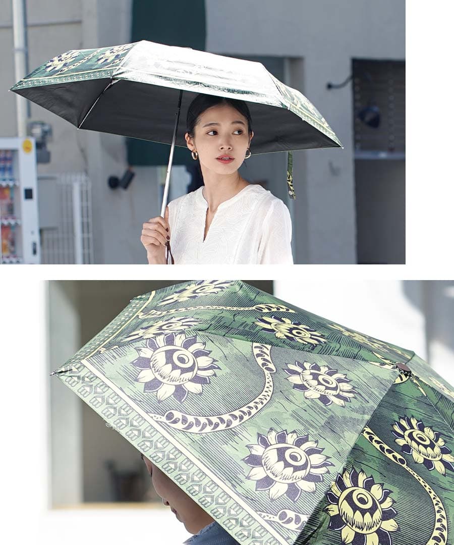 雨天兼用 アフリカンプリント 折り畳み傘