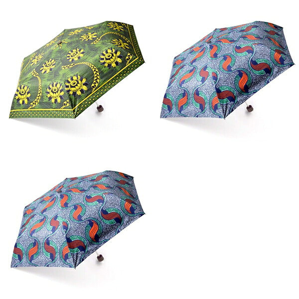 雨天兼用 アフリカンプリント 折り畳み傘