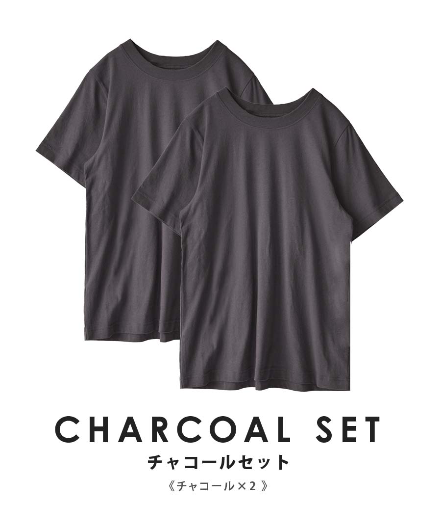 コットン100％ ベーシックTシャツ 2点セット