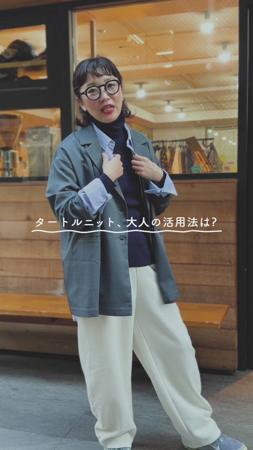 チクチクしない なめらかリブニット［タートルネック］